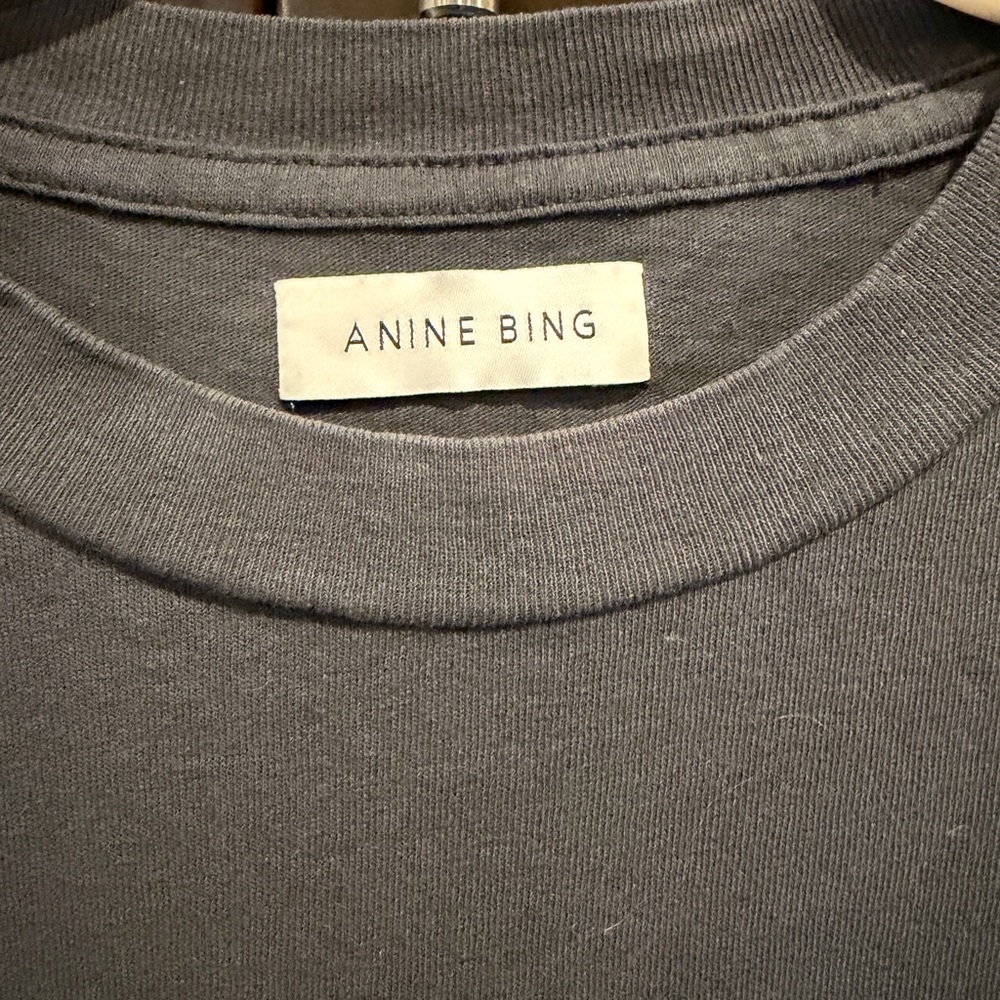 NWOT Anine Bing Panther Oversized Tshirt Washed Black S - Picture 3 of 4